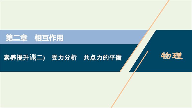 浙江专用高考物理一轮复习第二章相互作用素养提升课二受力分析共点力的平衡课件+学案01