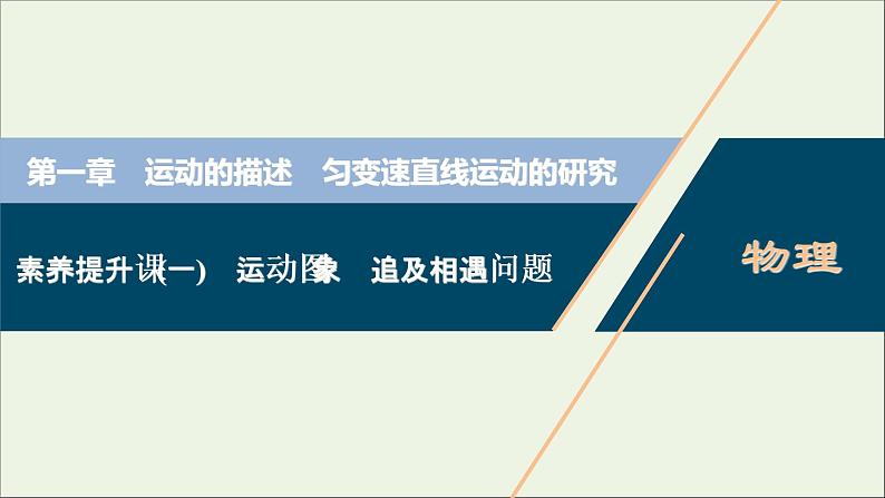 江苏专用高考物理一轮复习第一章运动的描述匀变速直线运动的研究素养提升课一运动图象追及相遇问题课件+学案01