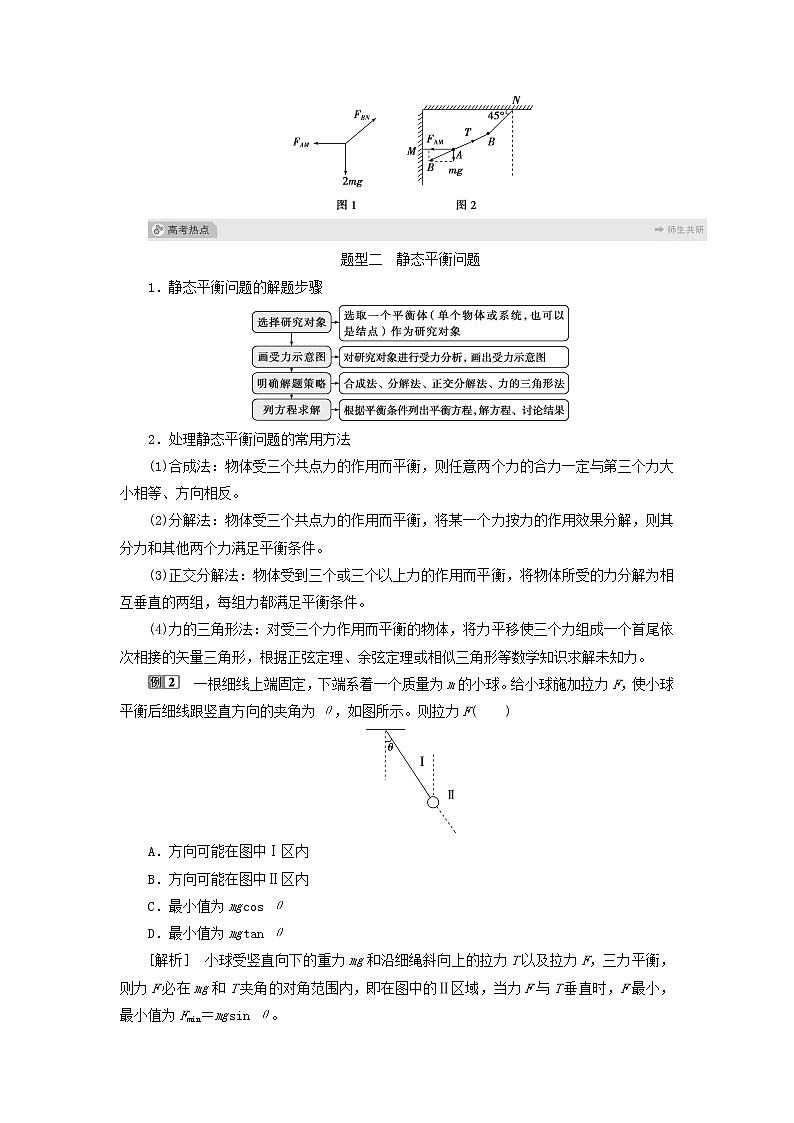 江苏专用高考物理一轮复习第二章相互作用素养提升课二受力分析共点力的平衡课件+学案03