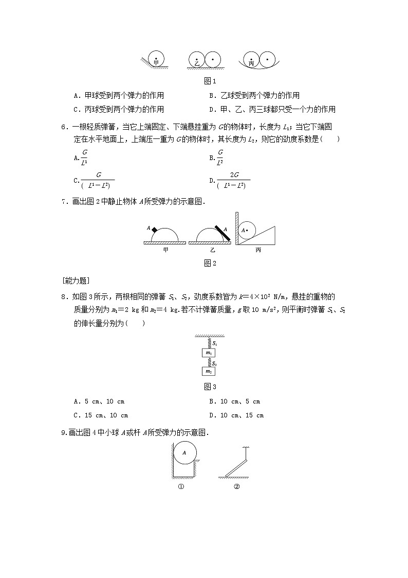 新人教版高中物理必修1第三章相互作用第2节弹力1作业含解析第2页