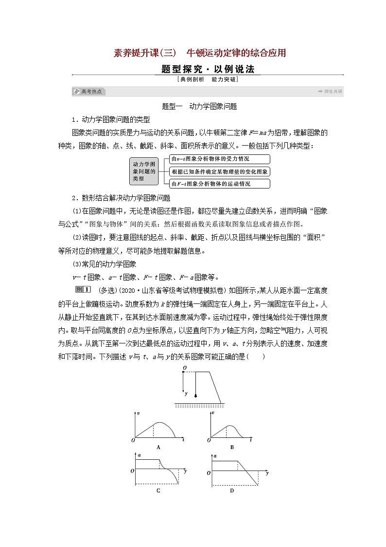 高考物理一轮复习第三章牛顿运动定律素养提升课三牛顿运动定律的综合应用学案01