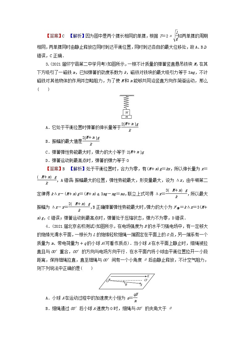 粤教版高中物理选择性必修第一册第二章机械振动进阶突破含解析02