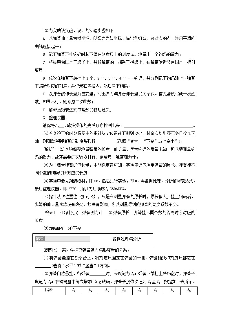 新人教版高中物理必修第一册第三章相互作用__力实验探究弹簧弹力与形变量的关系学案03