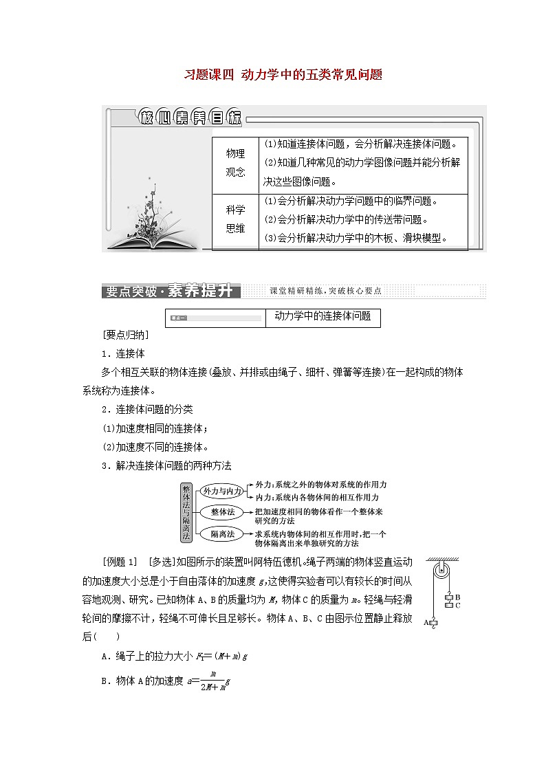 新人教版高中物理必修第一册第四章运动和力的关系习题课四动力学中的五类常见问题学案01