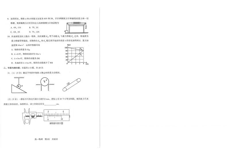 2022江苏省常熟市高一学生暑期自主学习调查物理试题PDF版含答案第2页