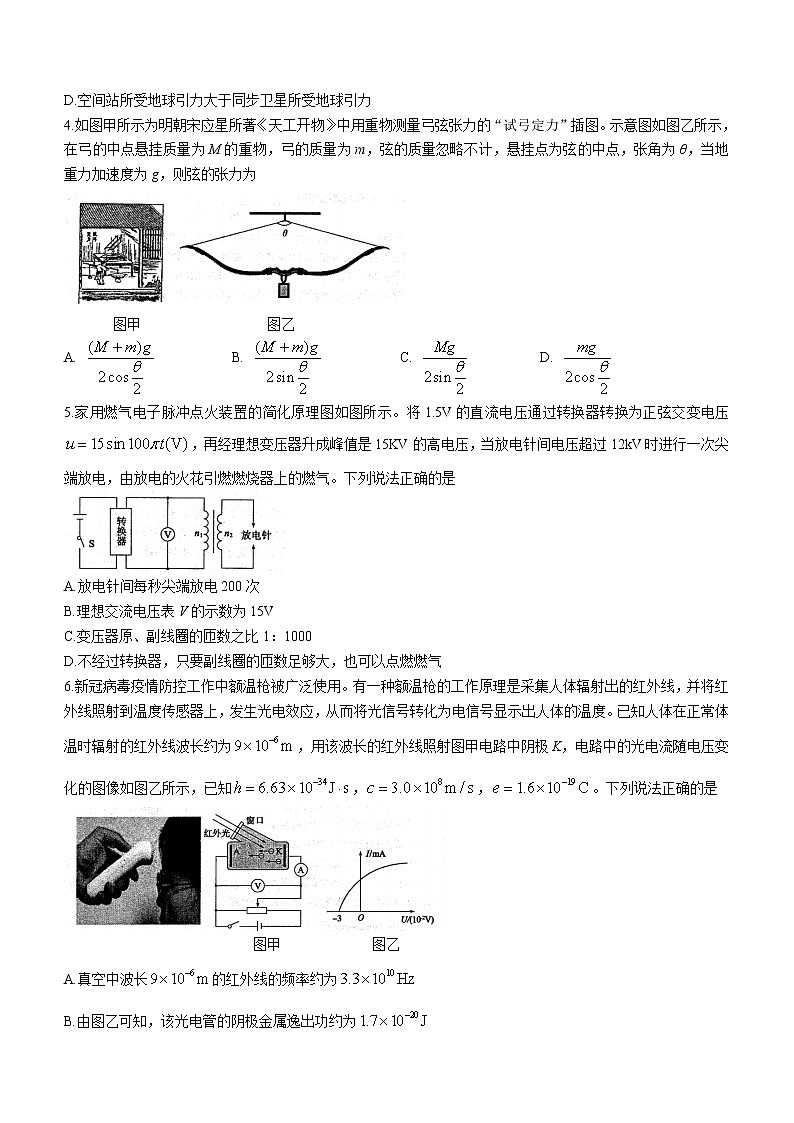2022滨州高考下学期5月二模考试物理试题含答案02
