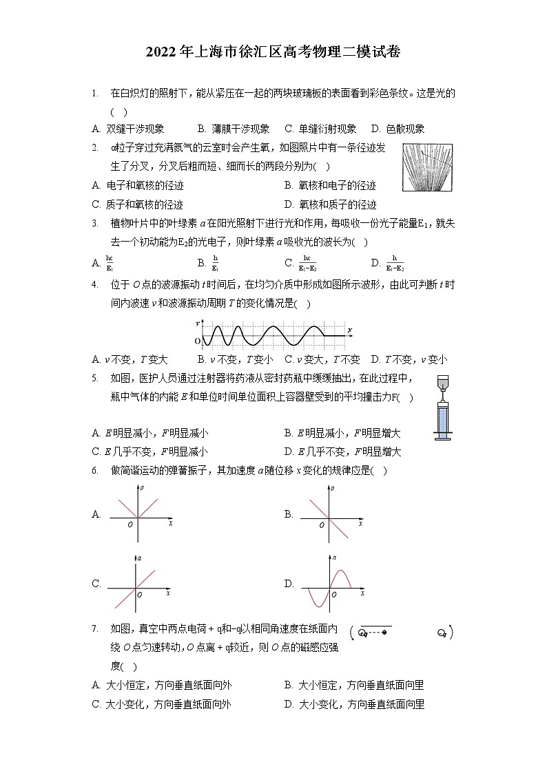 2022年上海市徐汇区高考物理二模试卷（含答案解析）01