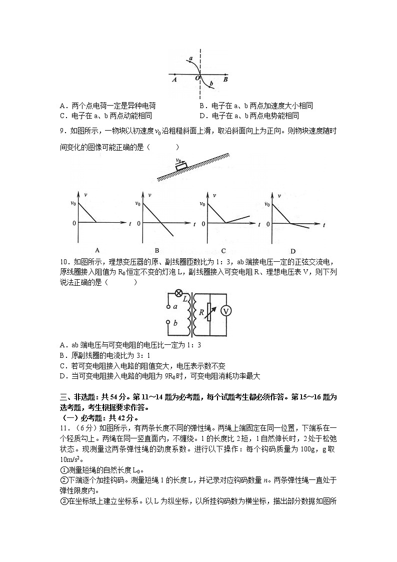 2022届河北省唐山市高三三模物理卷及答案（文字版）03