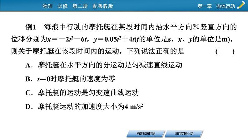 2022-2023年粤教版(2019)新教材高中物理必修2 第1章抛体运动本章小结课件第8页