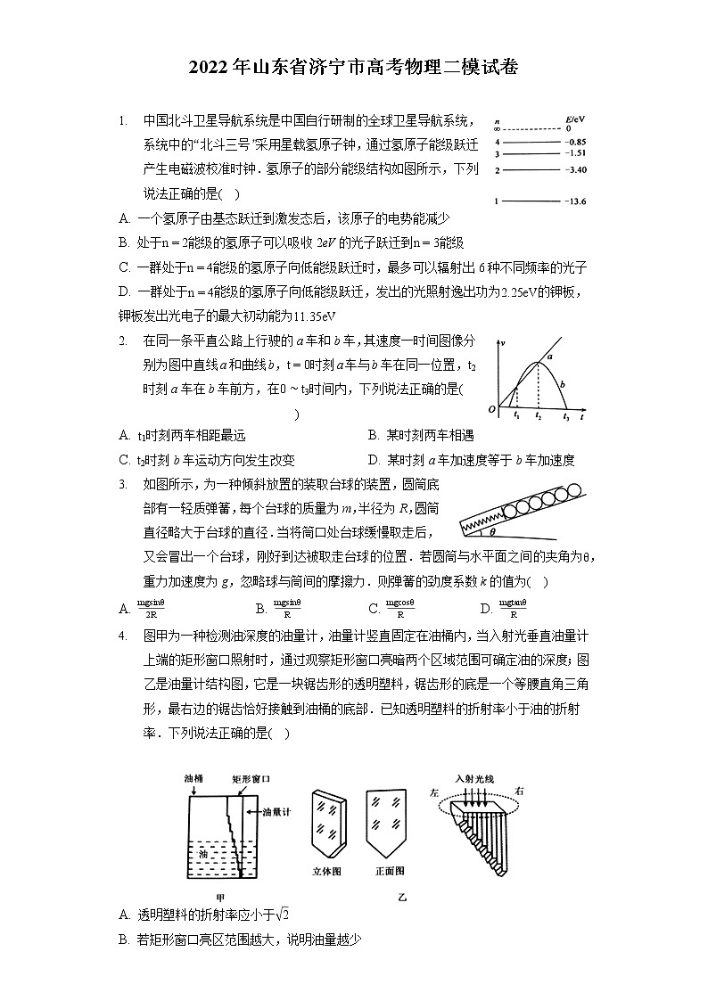 2022年山东省济宁市高考物理二模试卷（含答案解析）01