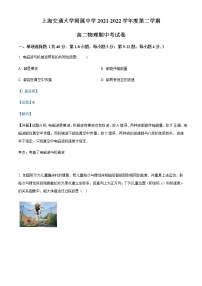 2021-2022学年上海市上海交通大学附属中学高二（下）期中考试物理试题含解析