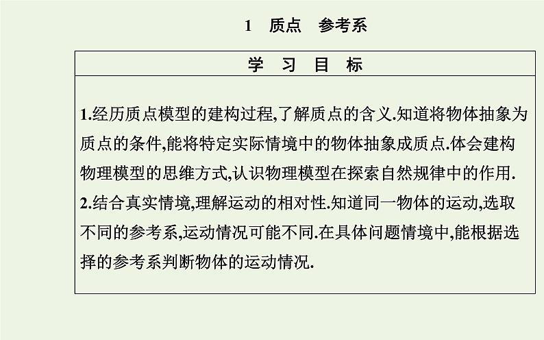 2022-2023年人教版(2019)新教材高中物理必修1 第1章运动的描述1-1质点参考系课件02