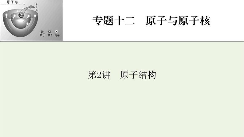 2022-2023年高考物理一轮复习 专题12原子与原子核第2讲原子结构课件01