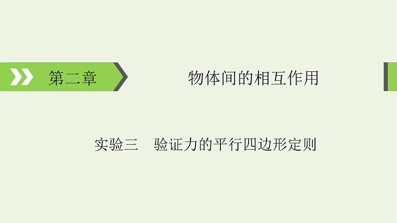 2022-2023年高考物理一轮复习 第2章物体间的相互作用实验3验证力的平行四边形定则课件第1页