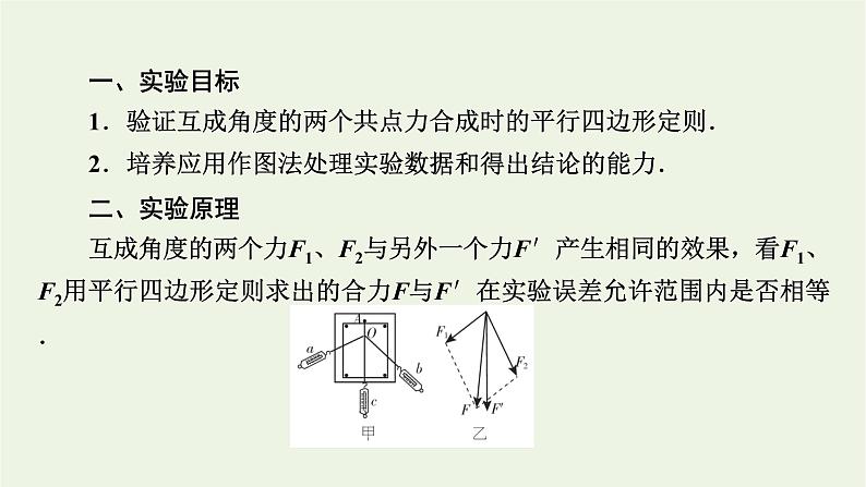 2022-2023年高考物理一轮复习 第2章物体间的相互作用实验3验证力的平行四边形定则课件第3页