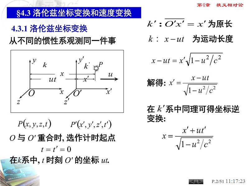 高中物理竞赛 洛伦兹变换相对论时空观质速关系课件03