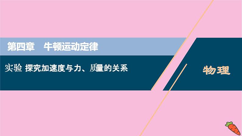 2022-2023年人教版高中物理必修1 第4章牛顿运动定律4-2实验：探究加速度与力、质量的关系课件01