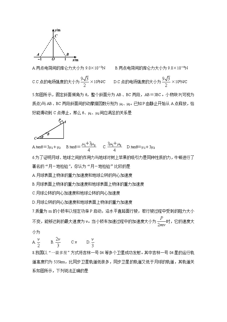 2021湖北省鄂西北六校联考高一下学期期中考试物理含答案02