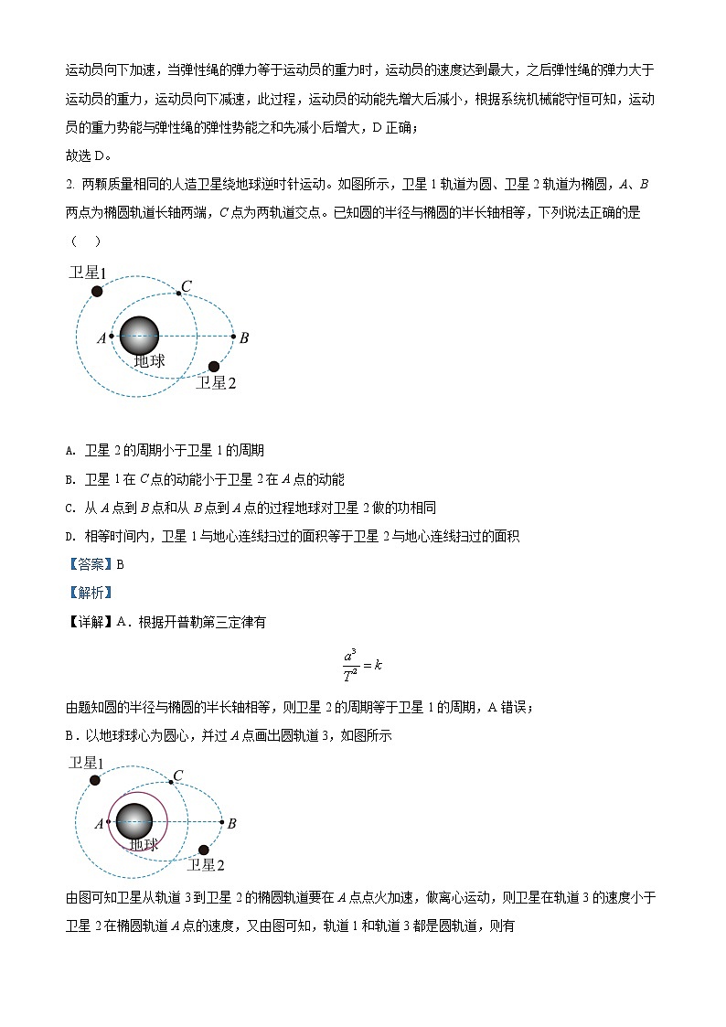 2022武汉华中师范大学第一附中高一下学期5月物理试题（含答案）02