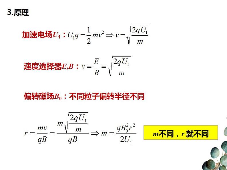 2022-2023年人教版(2019)新教材高中物理选择性必修2 第1章安培力与洛伦兹力1-4质谱仪与回旋加速器课件第3页