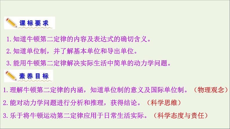 2022-2023年鲁科版(2019)新教材高中物理必修1 第5章牛顿运动定律5-3牛顿第二运动定律课件第4页