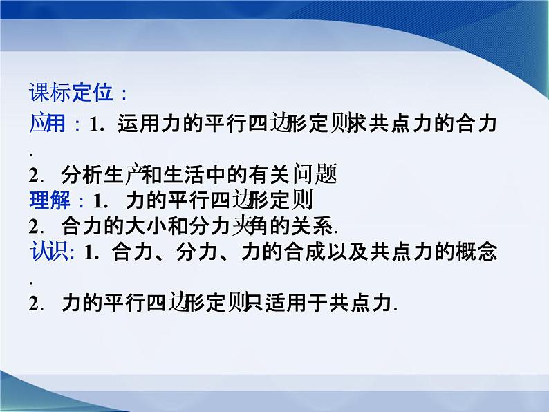 2022-2023年教科版高中物理必修1 第2章力2-5力的合成课件03