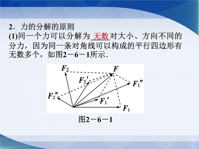 2022-2023年教科版高中物理必修1 第2章力2-6力的分解课件05