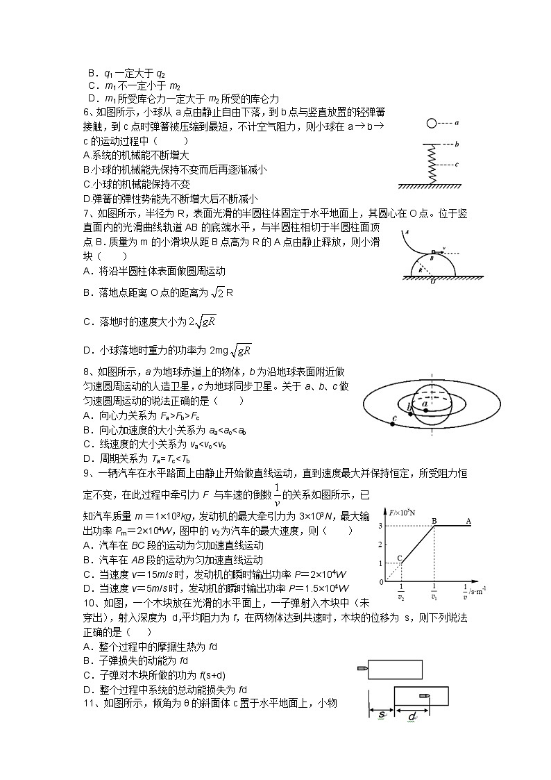 2021孝感普通高中协作体高一下学期期中考试物理试题含答案02