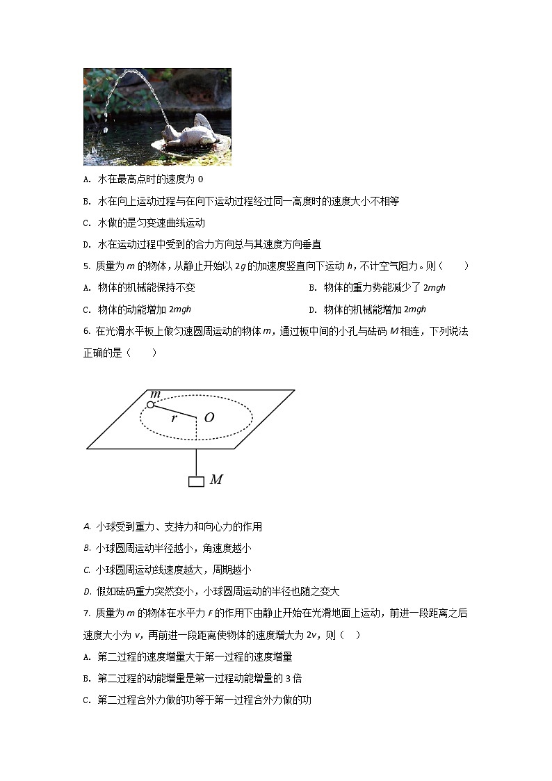 2021-2022学年山东省济南市章丘区第四中学高一下学期4月线上测试物理试卷第2页