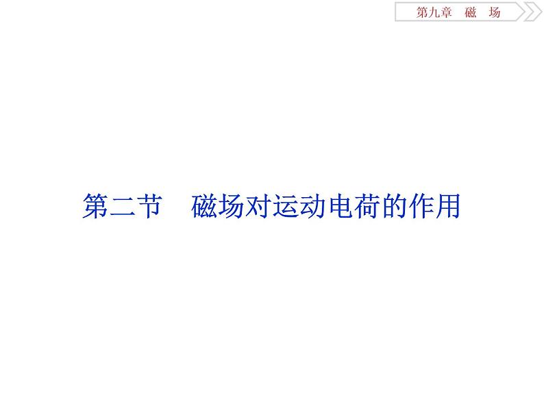 2022-2023年高考物理二轮复习 9-2磁场对运动电荷的作用课件01