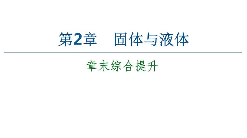 2022-2023年鲁科版(2019)新教材高中物理选择性必修3 第2章固体与液体章末综合提升课件第1页