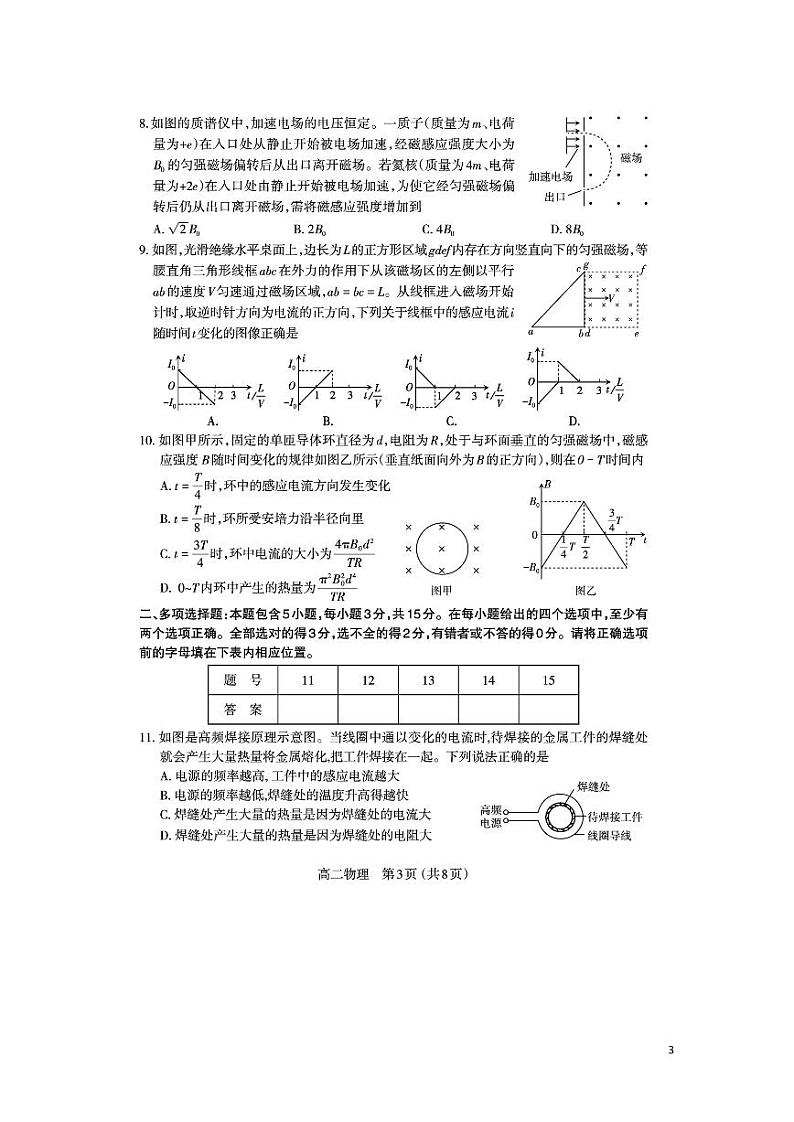 2021-2022学年山西省太原市高二下学期期中质量监测物理试题（PDF版）第3页
