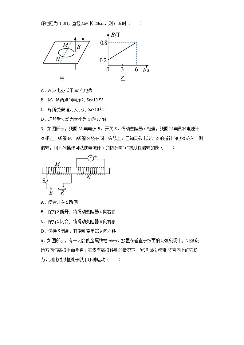课时1楞次定律分层作业巩固提升（2）第二章电磁感应2021_2022学年高二物理选择性必修第二册（人教版2019）第2页