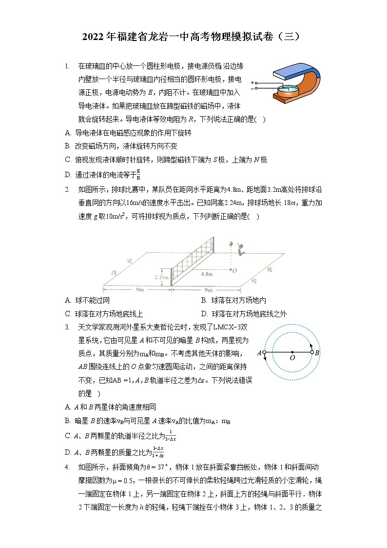 2022年福建省龙岩一中高考物理模拟试卷（三）（含答案解析）第1页