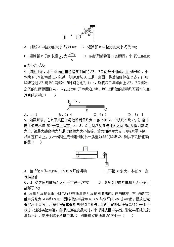 2021河北省正定中学高三上学期第二次半月考物理试题含答案02