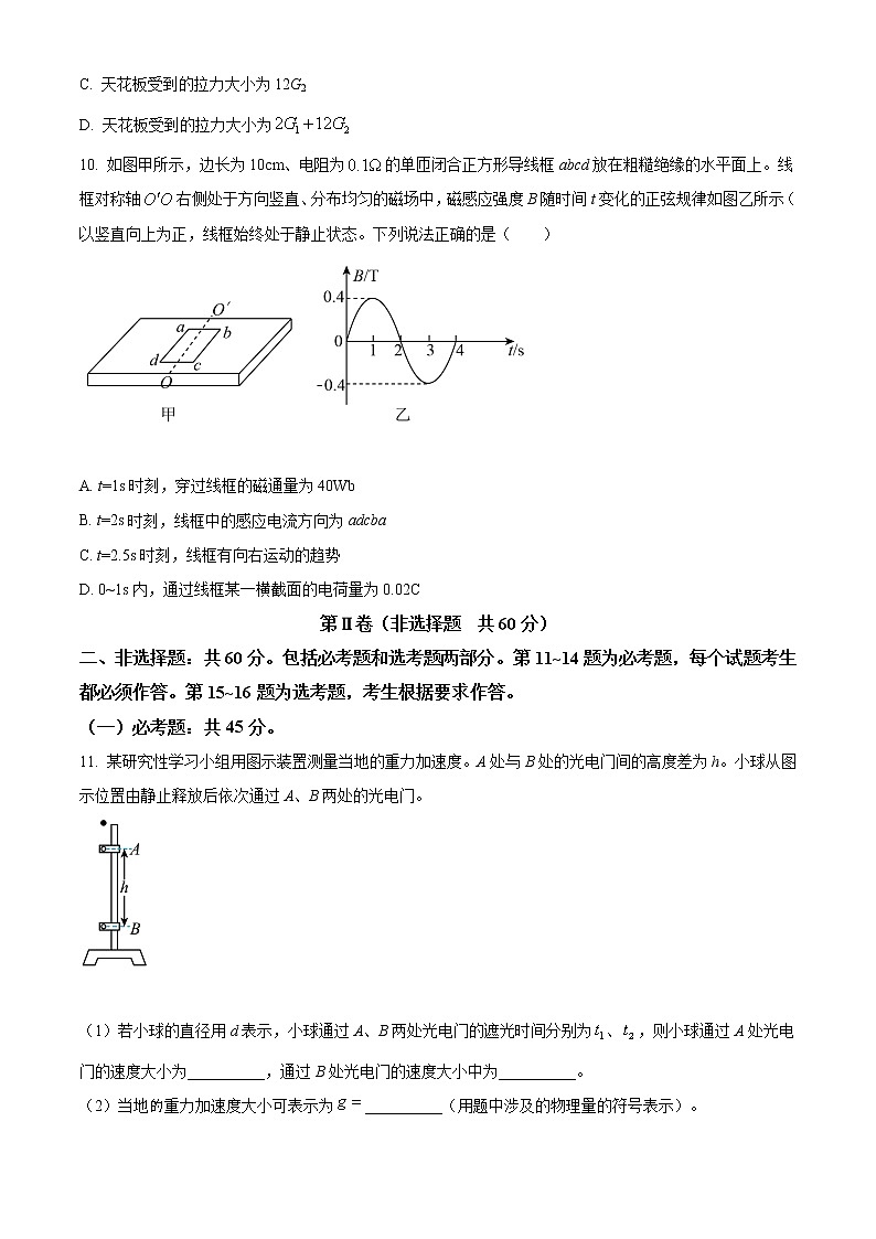 2021商洛高二下学期期末物理试题含答案第3页
