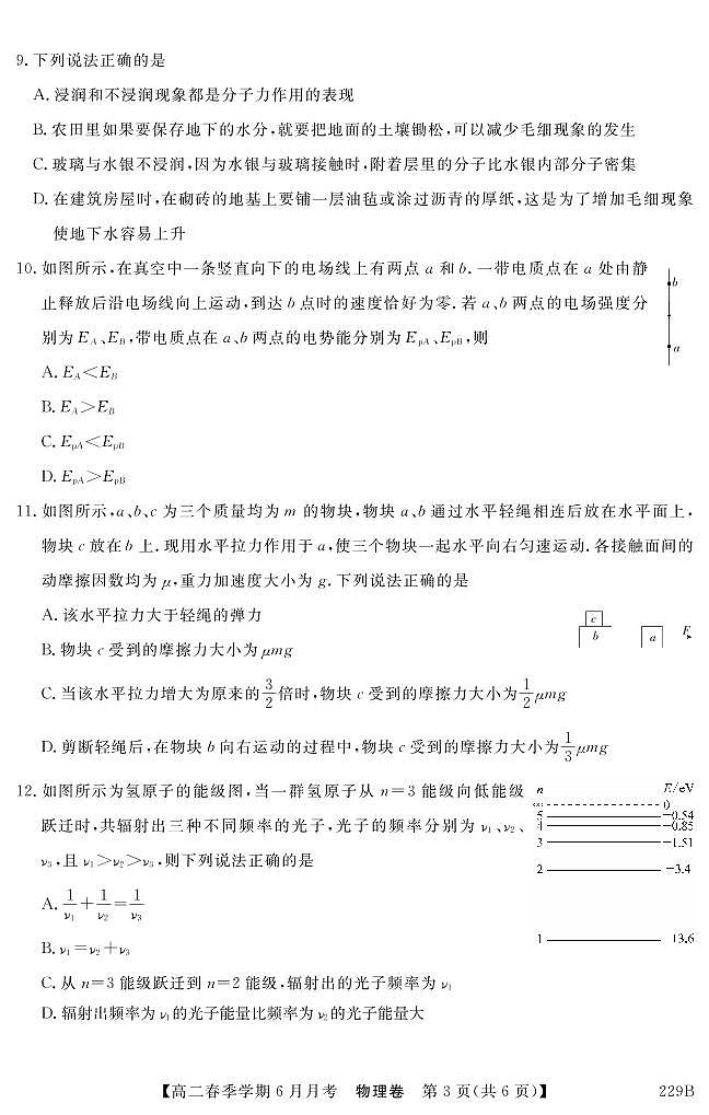 2021曲靖会泽县茚旺高级中学高二下学期6月月考物理试题PDF版含答案第3页