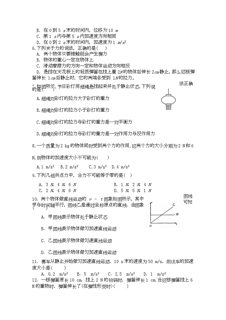 2021昌吉教育共同体高一下学期期末物理试题含答案第2页