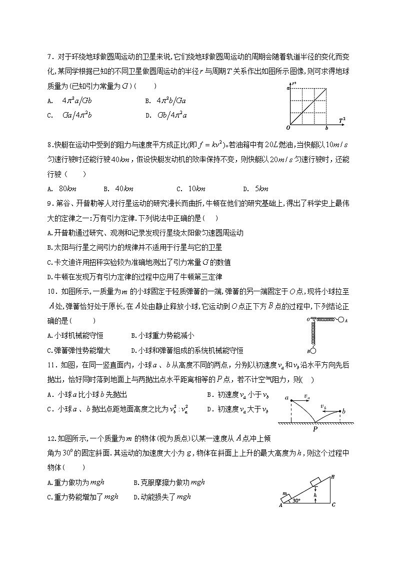 2021宝鸡渭滨区高一下学期期末考试物理试题含答案02