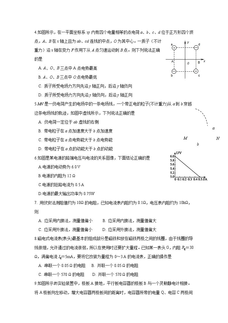 2021-2022学年河南省焦作市县级重点中学高二上学期期中考试物理试题（Word版）02