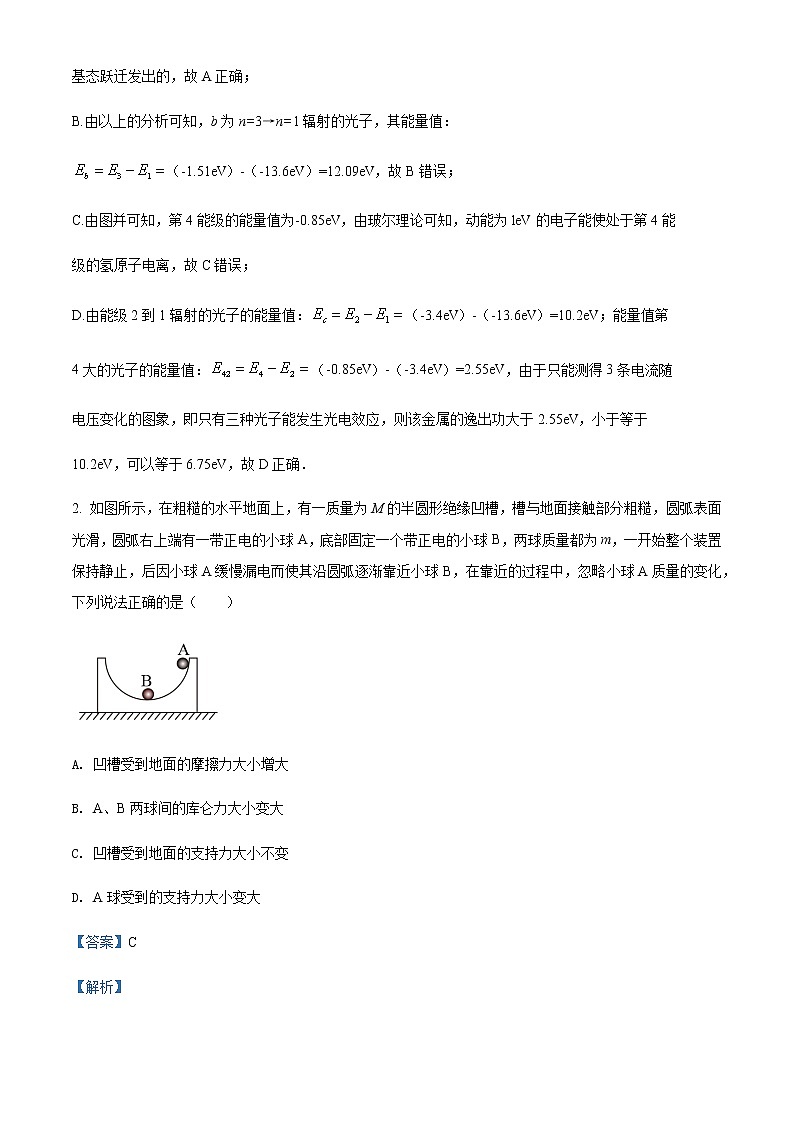2022届江西省南昌市八一中学高三（下）三模理科综合物理试题含解析第2页