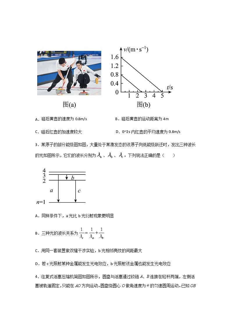 2022届湖北省襄阳市第五中学高三适应性考试（二）（二模）物理试卷含答案第2页