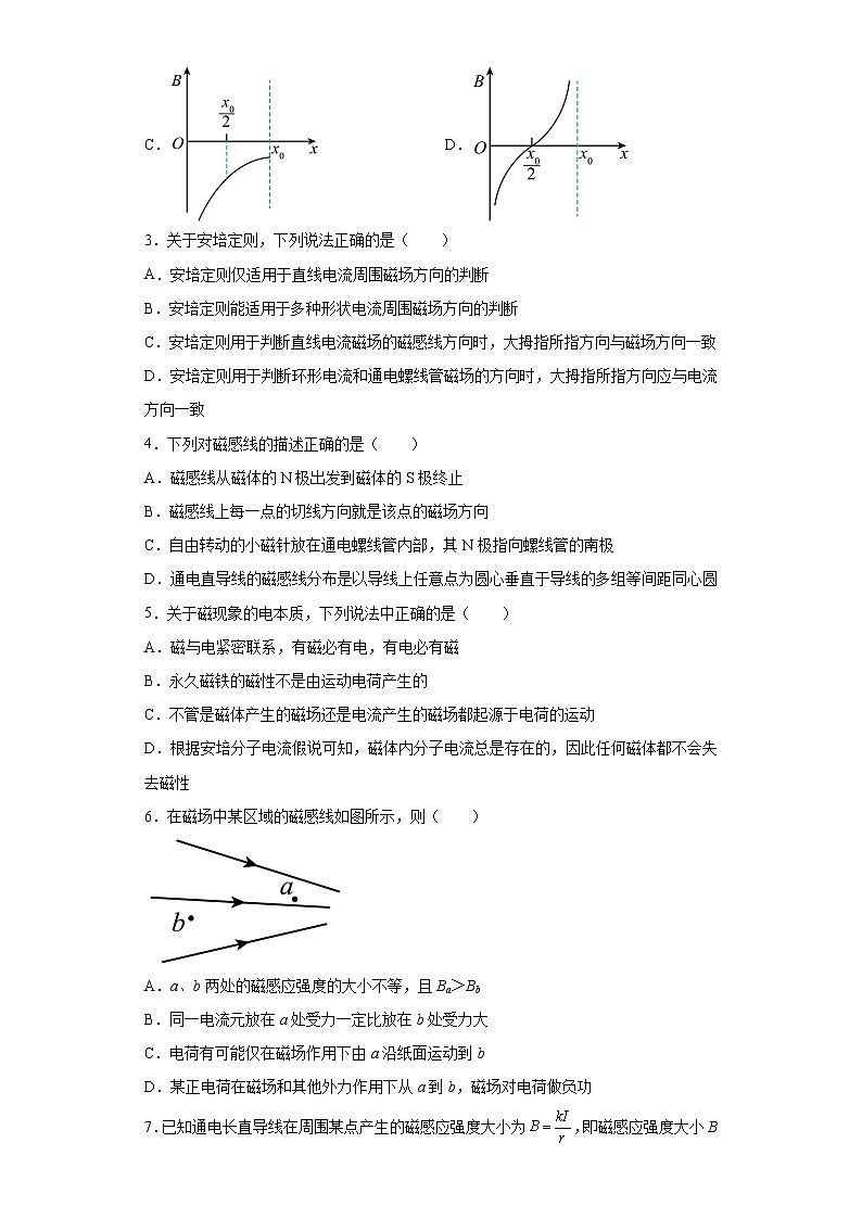 2022—2023学年高二粤教版（2019）必修第三册 第六章 电磁现象与电磁波 单元检测卷6（含解析）第2页