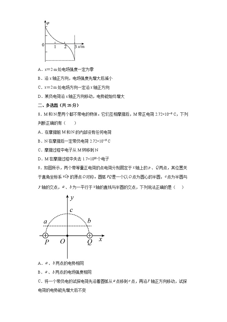 2022—2023学年高二粤教版（2019）必修第三册 第一章 静电场的描述 单元检测卷4（含解析）第3页