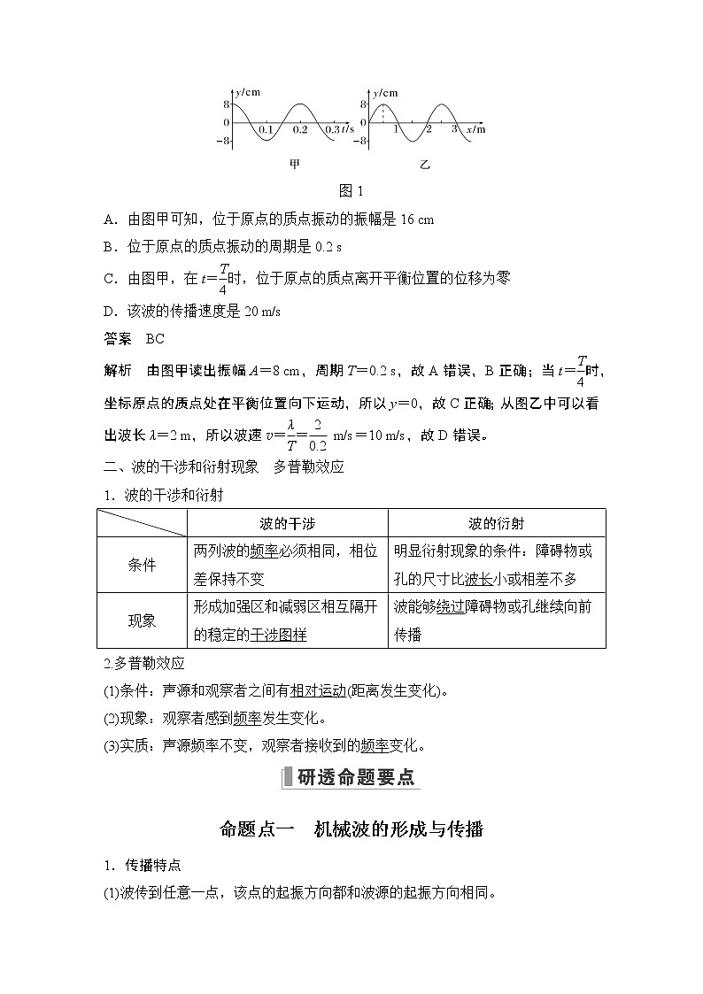 2023届高考物理（新人教版）大一轮复习讲义第七章　机械振动和机械波02