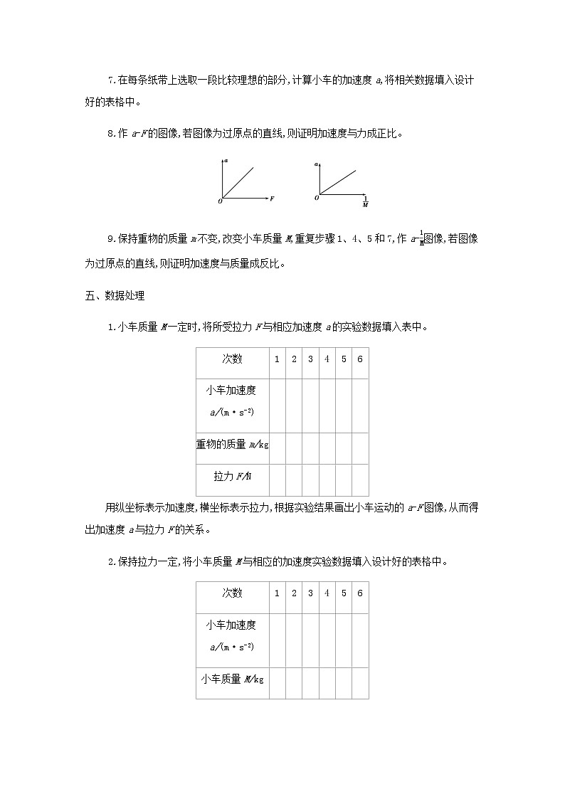 鲁科版高中物理必修第一册第5章牛顿运动定律第2节科学探究加速度与力质量的关系学案03