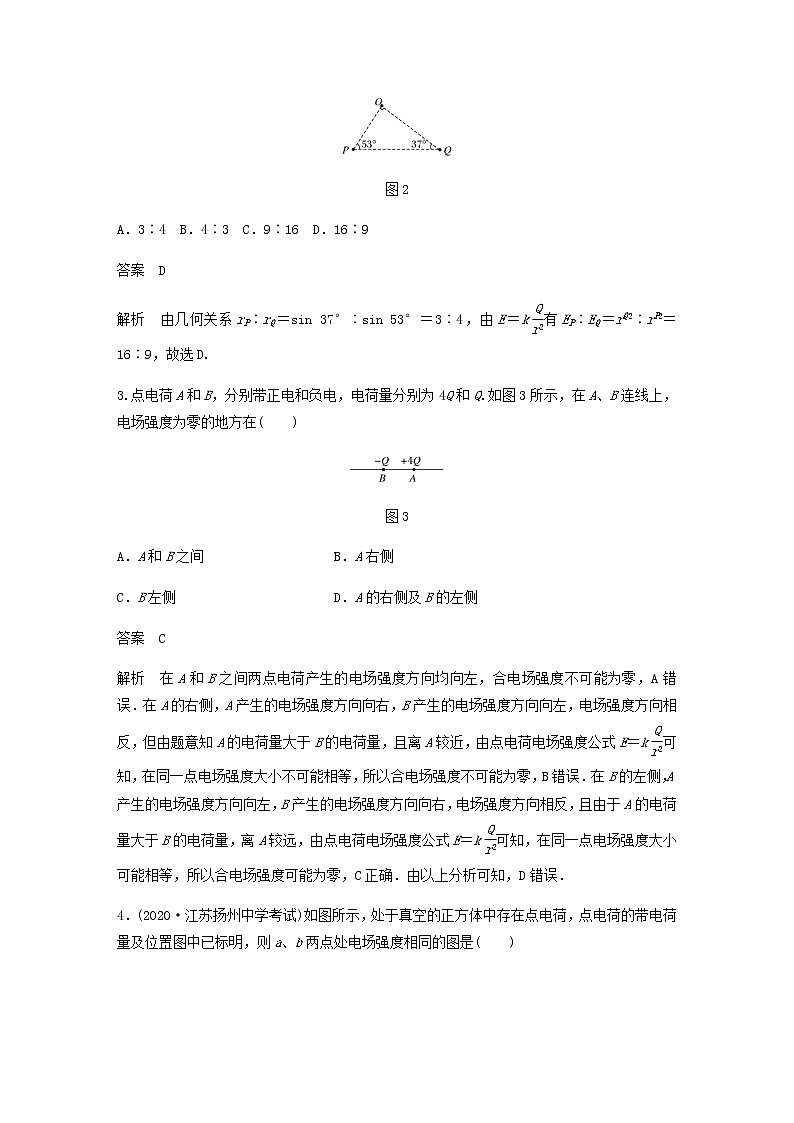 高考物理全一册专题52电场强度和电场线练习含解析第2页