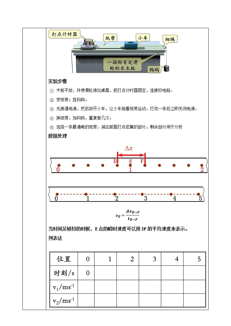 2.1《实验：探究小车速度随时间的变化规律》课件+教案+配套练习02