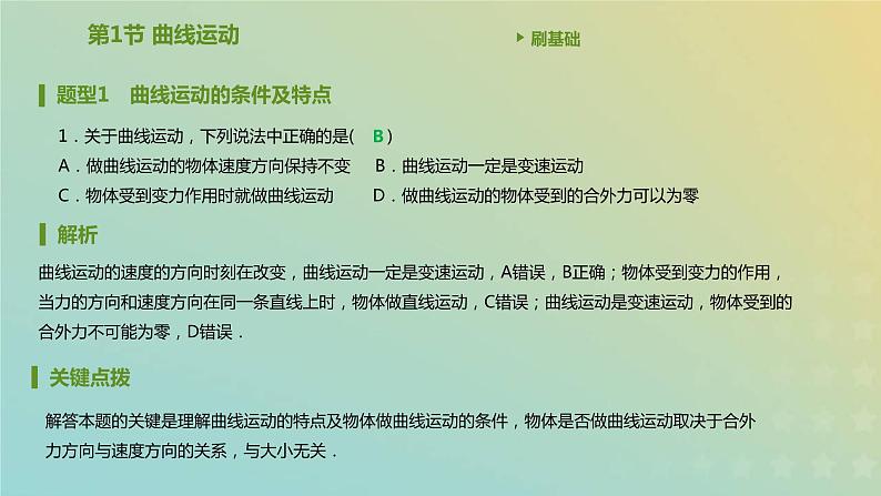 新人教版高中物理必修第二册第五章抛体运动第1节曲线运动课件第2页