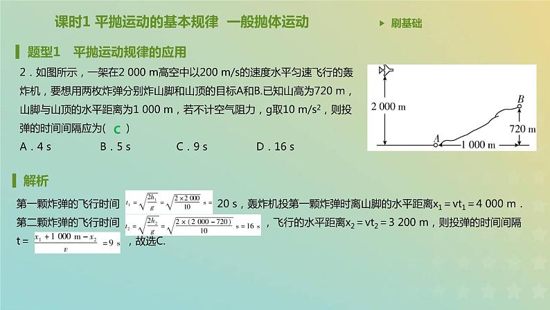 新人教版高中物理必修第二册第五章抛体运动第4节抛体运动的规律课件03